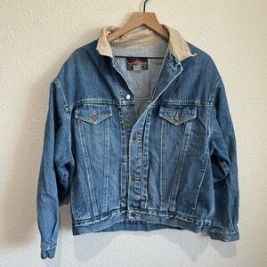 VTG GreatLand Apparel Women's Medium Denim Trucker Jacket 90s‎ Y2K Western Boho